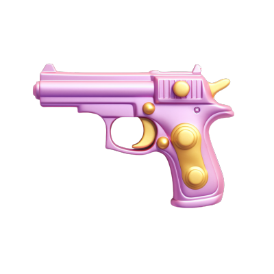 粉紫金玩具手枪3D可爱物品图案元素