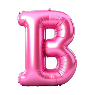 透明背景粉色字母气球插画