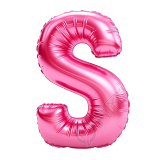 粉色充气字母创意设计素材