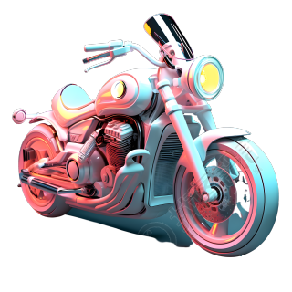 可爱粉色风格的摩托车