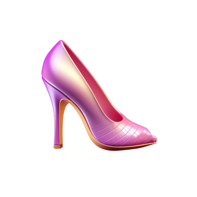 3D物品图标粉紫色高跟鞋插图