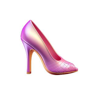 3D物品图标粉紫色高跟鞋插图