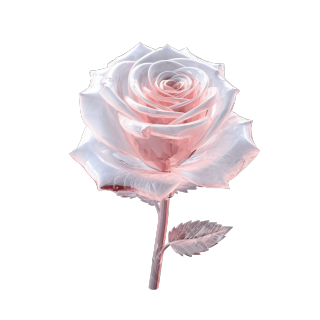 一支玫瑰花高清浅粉金插画
