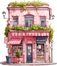 透明背景粉色家园可商用插画