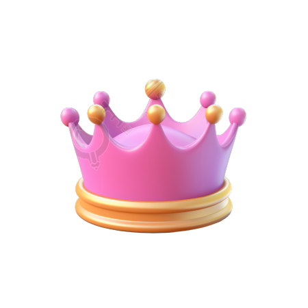 粉色皇冠可爱精简3D物品素材