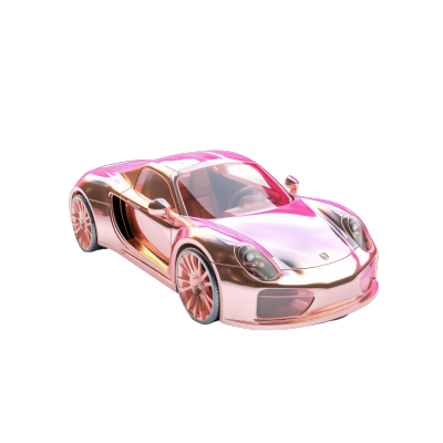 可商用浅粉色玩具车插画
