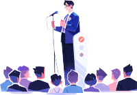 座谈会上的讲师插画