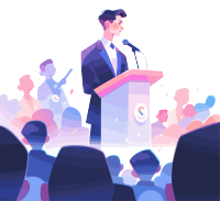 创意图形演讲男生插画设计素材