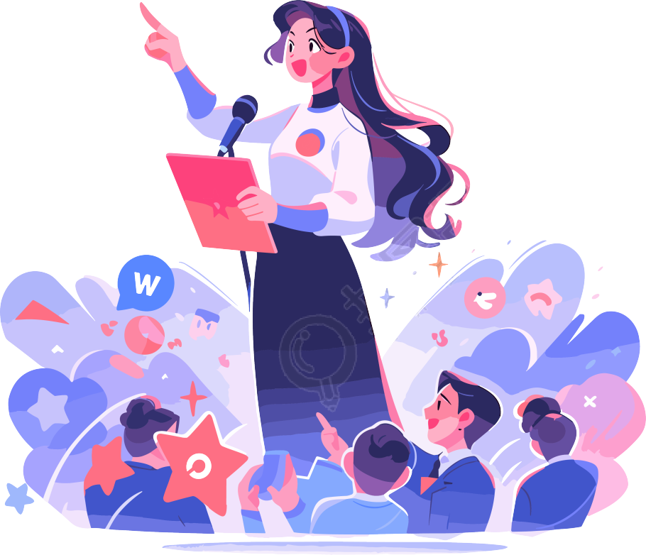 正在唱的歌的长发女生插画