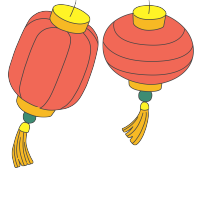 喜庆的红灯笼商业可用插图