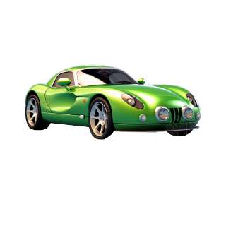 光影质感绿色汽车超细3D渲染插图