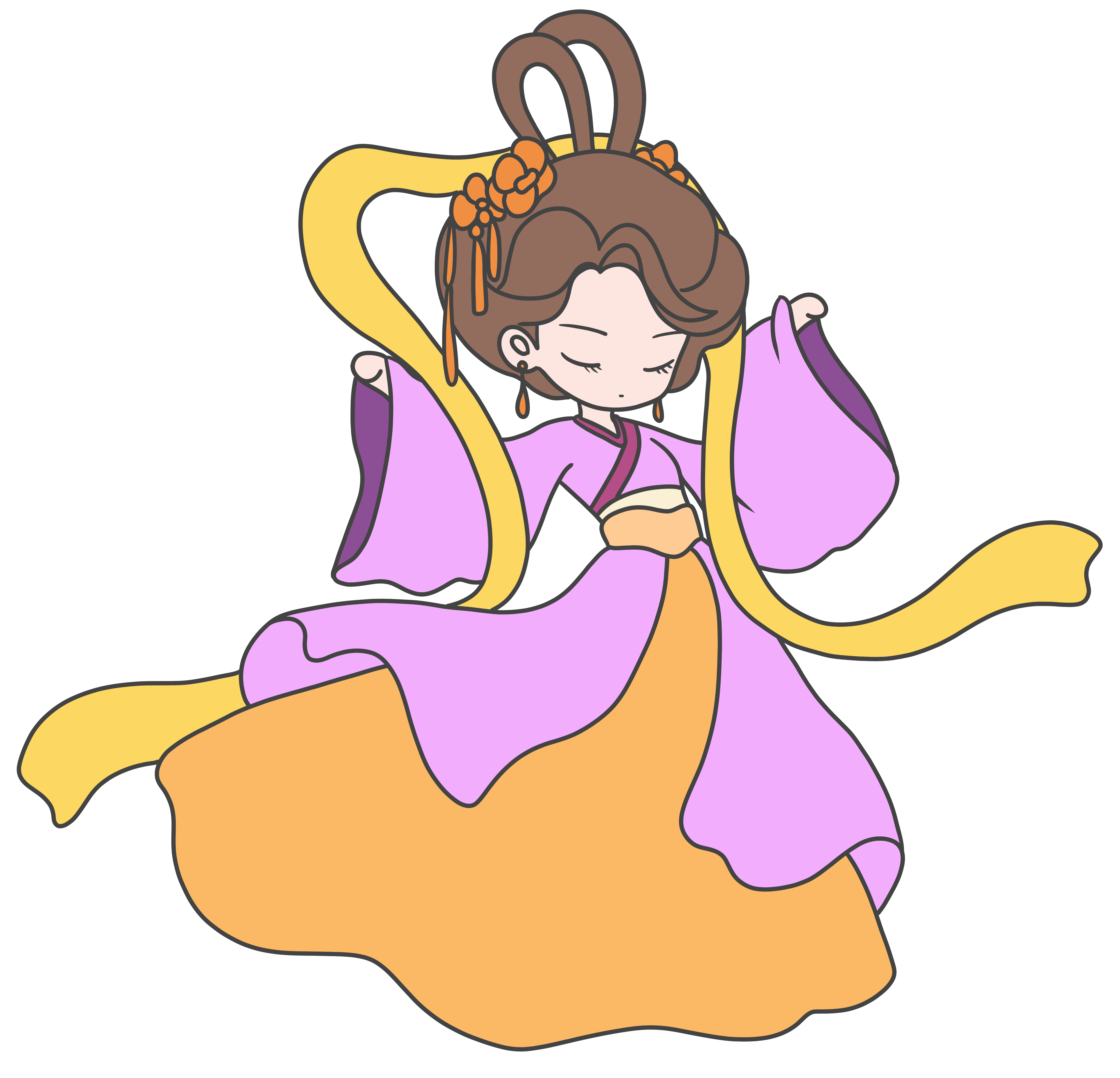 透明背景优雅的古风嫦娥插画