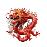 白底3D卡通中国龙饰品设计素材