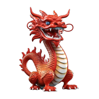 可商用素材3D红色中国龙元素
