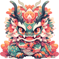 可爱3D红色中国龙创意设计灵感插画