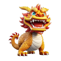 3D卡通中国龙华丽图形风格素材