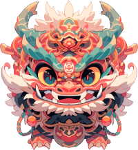 可爱红色中国龙PNG图形素材