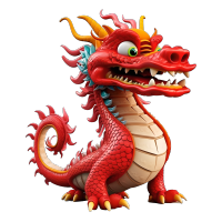 创意设计3D中国龙透明背景素材