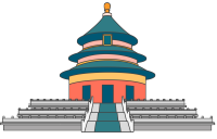 手绘天坛建筑商用插画