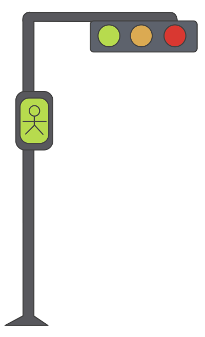 交通信号灯手绘红绿灯PNG插图