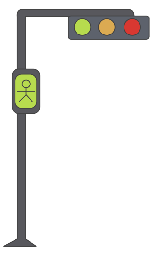 交通信号灯手绘红绿灯PNG插图