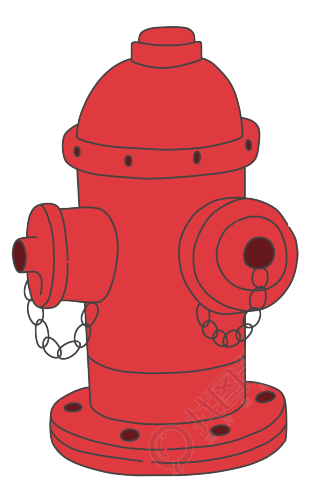手绘红色消防栓透明背景素材