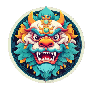 创意设计中国狮子透明背景插画