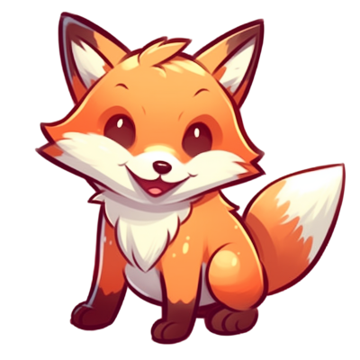 可爱狐狸数字绘画和插画素材