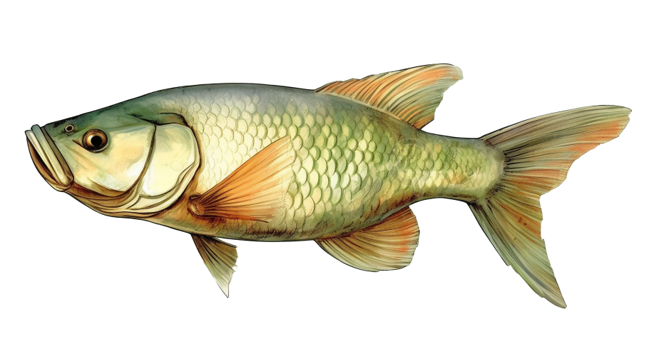 水生生物草鱼插画元素