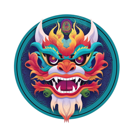 龙纹徽章圆形造型素材