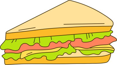 营养美味的蔬菜三明治手绘插画