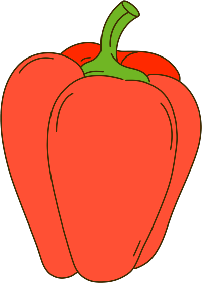红色菜椒营养美味的蔬菜插画