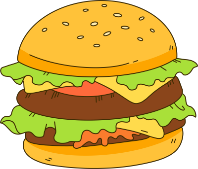 可商用美味的汉堡透明背景插画