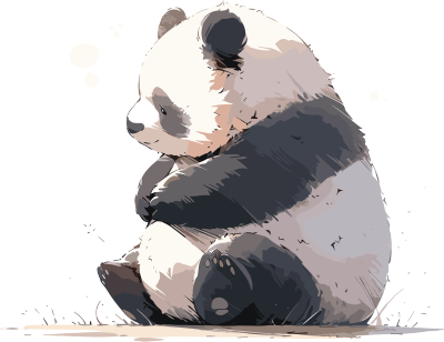 可爱胖胖的卡通熊猫头像插图