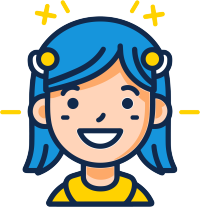 可爱头像蓝色头发女孩插画