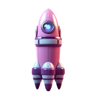 星星艺术团风格的玩具火箭插图