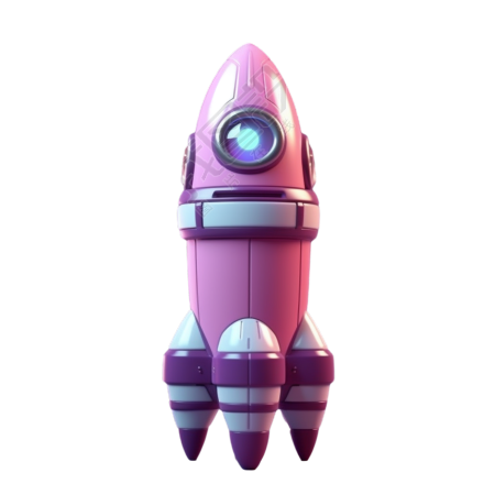 星星艺术团风格的玩具火箭插图