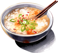 美味咸粥水彩插画元素