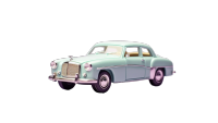 绿色和白色汽车3D模型插画