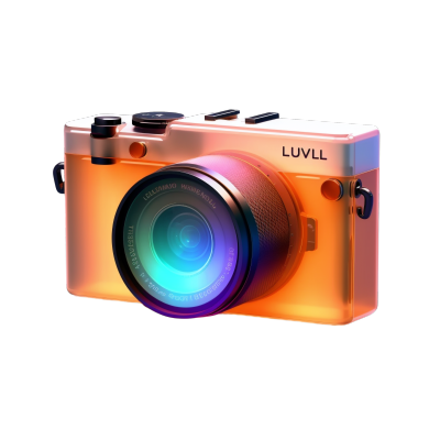 透明背景橙色相机创意图形素材