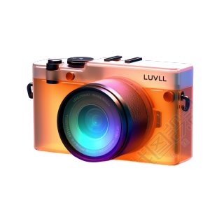 透明背景橙色相机创意图形素材