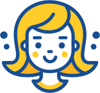 黄头发女孩可爱头像简单图形元素