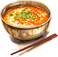 亚洲水彩插画大米粥素材