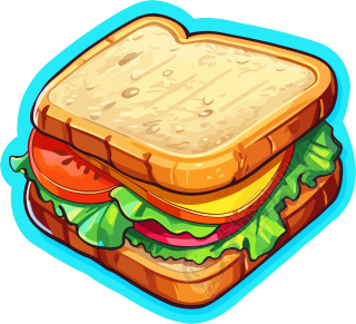 2D游戏艺术三明治贴纸设计元素