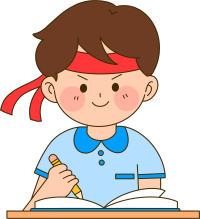 勤奋学习的男生手绘插图