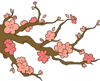 手绘古风桃花创意设计素材