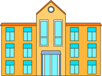 粗线条手绘学校教学楼插画