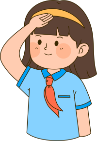 透明背景带红领巾的敬礼小学生插图