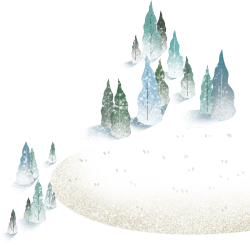 透明背景大雪节气雪中大树手绘插图