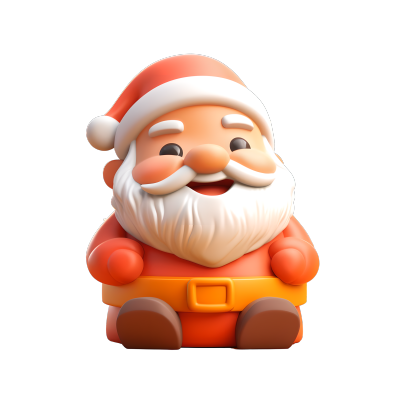 充满活力的圣诞老人3D图标插画
